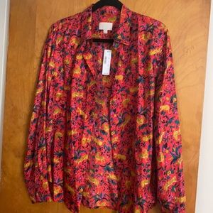 Jcrew collection tiger print silk blouse